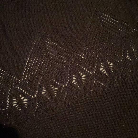 Loft Medium Knit Black 3/4 Sleeve Cardigan - Picture 4 of 6